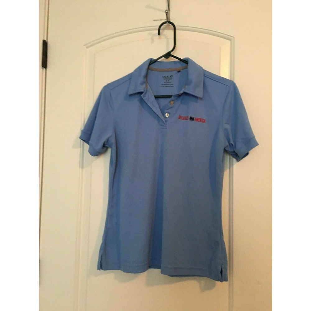 Oobe Women's Juniors Delhaize Food Lion Polo Shirt Short Sleeve Size M Blue